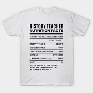 History Teacher Nutrition Facts T-Shirt